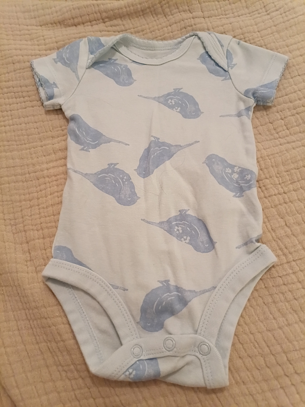 Carter's Light Blue Bird Print Baby Bodysuit